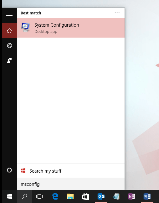 Avvio pulito di Windows 10