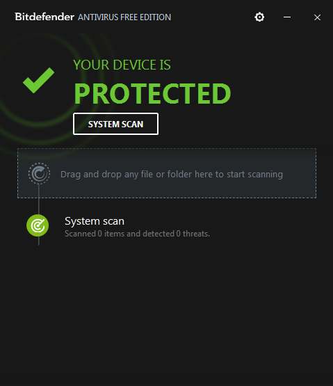 Antivirus Bitdefender gratuit pour Windows 10, 8 Oui