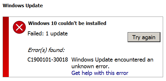 Repair Windows Update Error C1900101- (40017, 30018) | Winpeaker