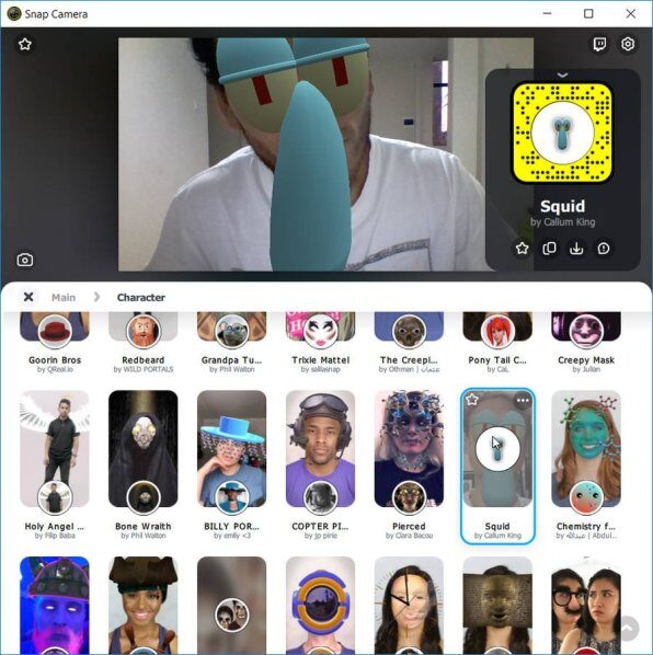 Ajustar filtros de Snapchat de la cámara