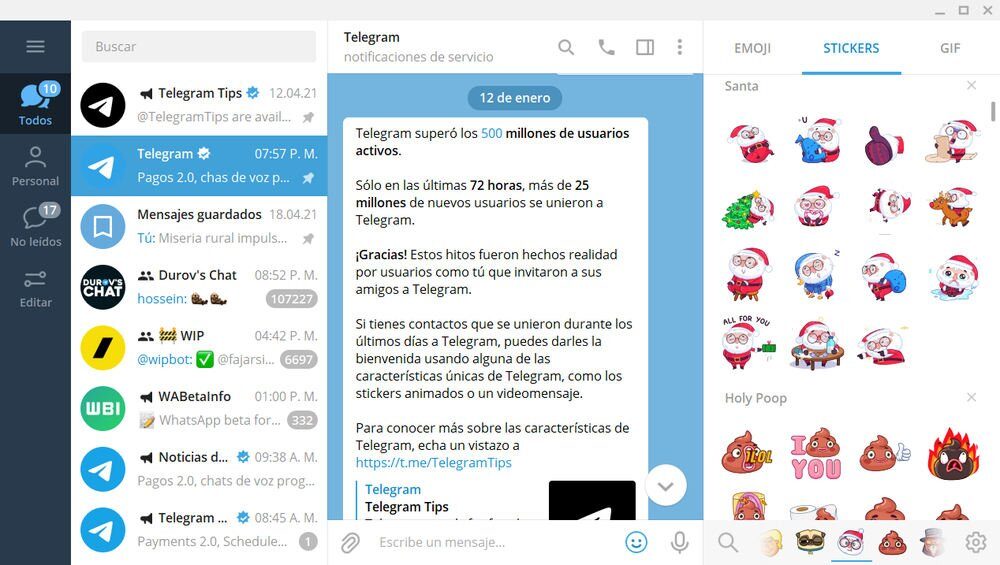 Telegram portable para Windows 10