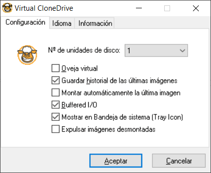 Emule discos CD / DVD con Virtual CloneDrive