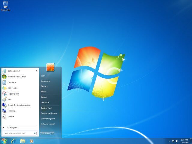 Interface do Windows 7