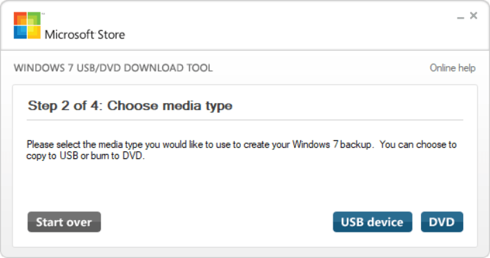 Ferramenta de download de DVD do Windows USB 7