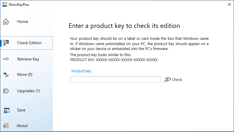 check the edition of Windows associated with your key