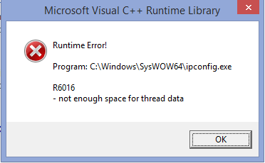 Solución de error de tiempo de ejecución r6016