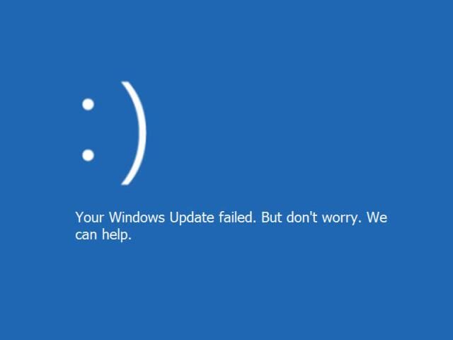 la actualización de Windows falló