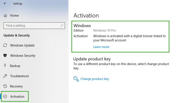Activation de Windows