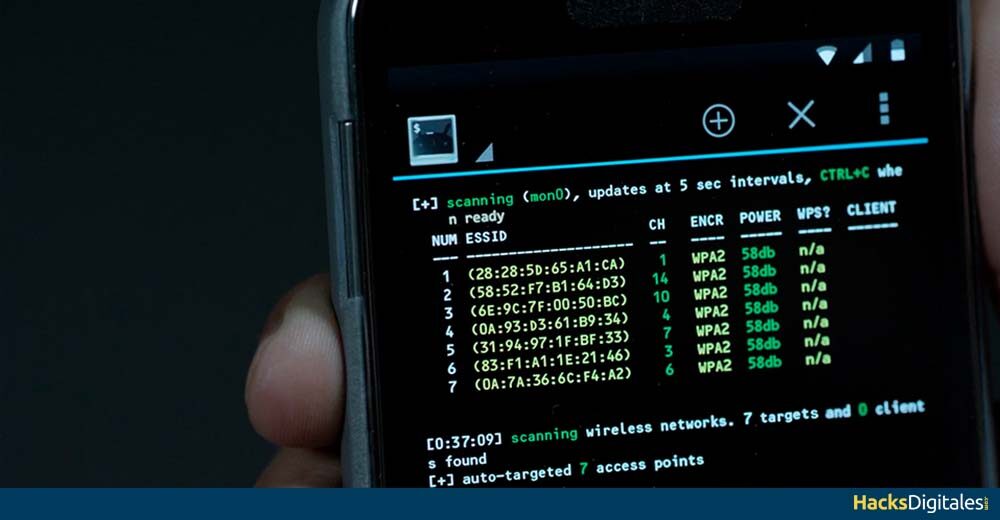 Run Aircrack with Kali Linux for Android from a cell phone