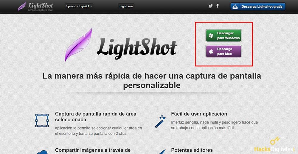 Captura de pantalla de Windows con Lightshot