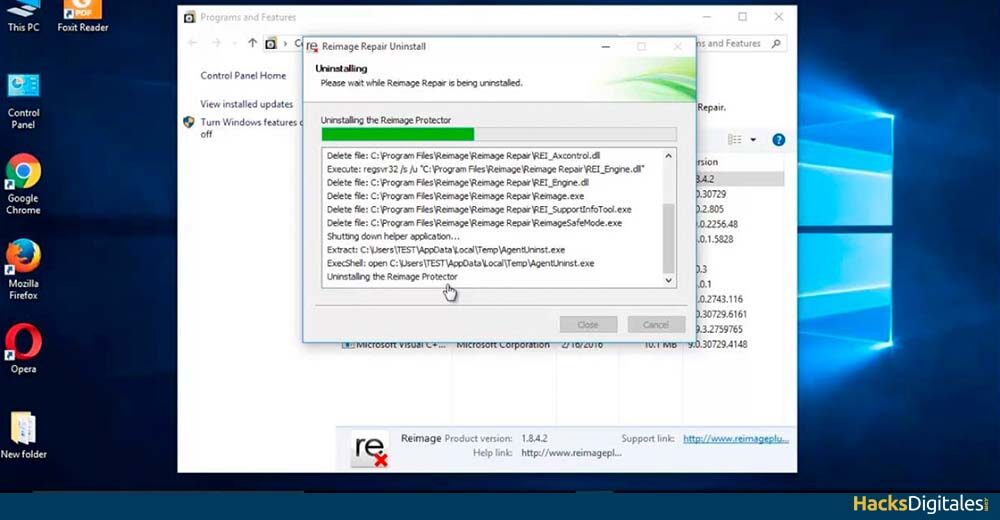 Eliminar Reimage Repair Windows 10