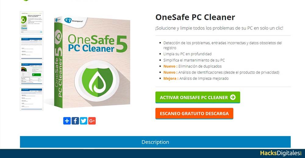 ¿Qué es OneSafe PC Cleaner?