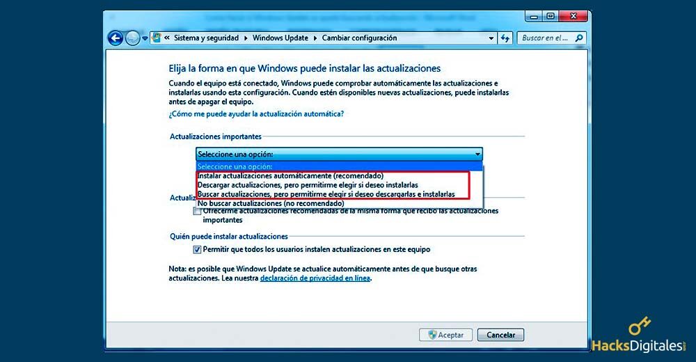 Solucionar el problema de actualización de Windows
